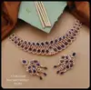 2 AD Diamond Wedding Wear Rose Gold Necklace Set Wholesale Shop In Surat